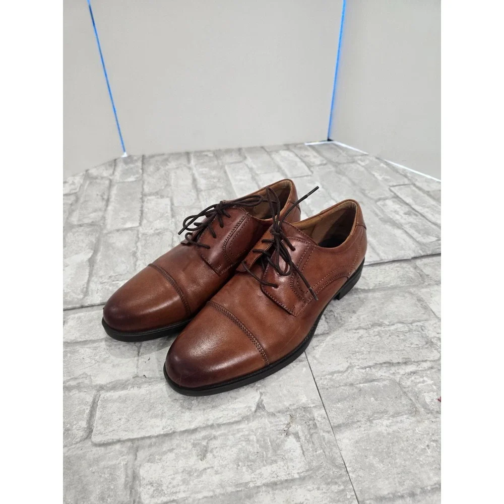 Florsheim Mens Dress Shoes 10 Brown Leather Midtown Cap Toe Oxford EXCELLENT